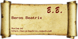 Beros Beatrix névjegykártya